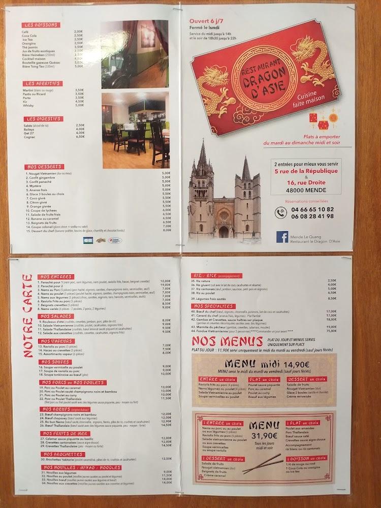 Restaurant Dragon d'Asie - Menu Image 1